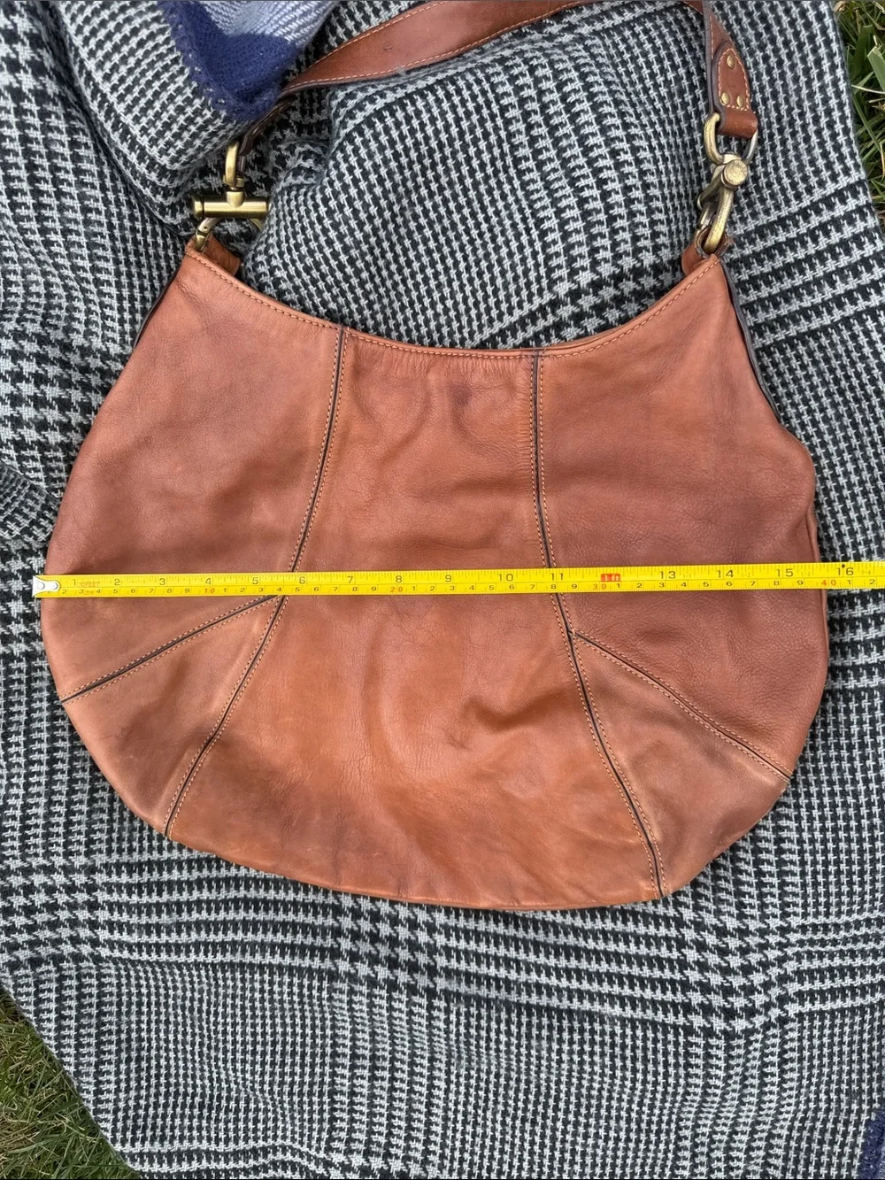 The Limited Cognac Leather Hobo Shoulder Bag